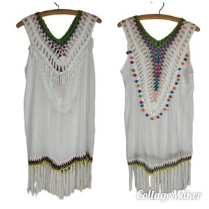 NWT Advance Apparels Cotton Blend Shear Tunic Festival Cover Up Women's Top